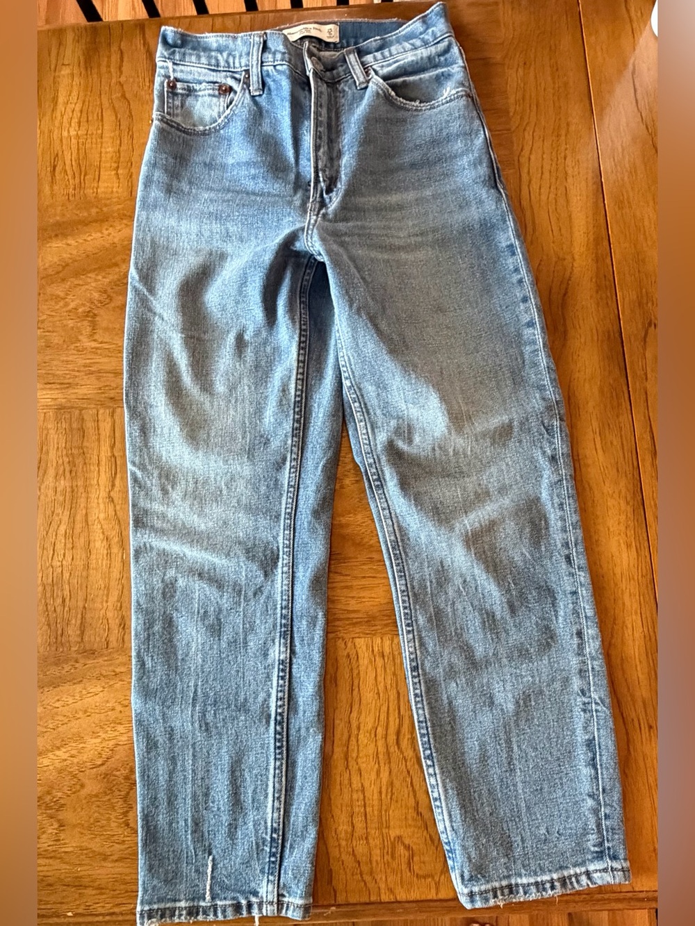 Abercrombie High Rise Mom Straight Jeans